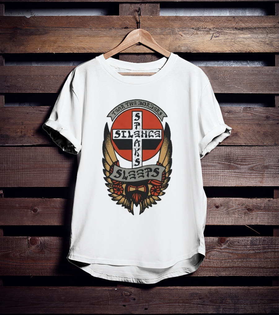 Tear The Borders Silence Speaks While She Sleeps Wings Cross Emblem T-Shirt