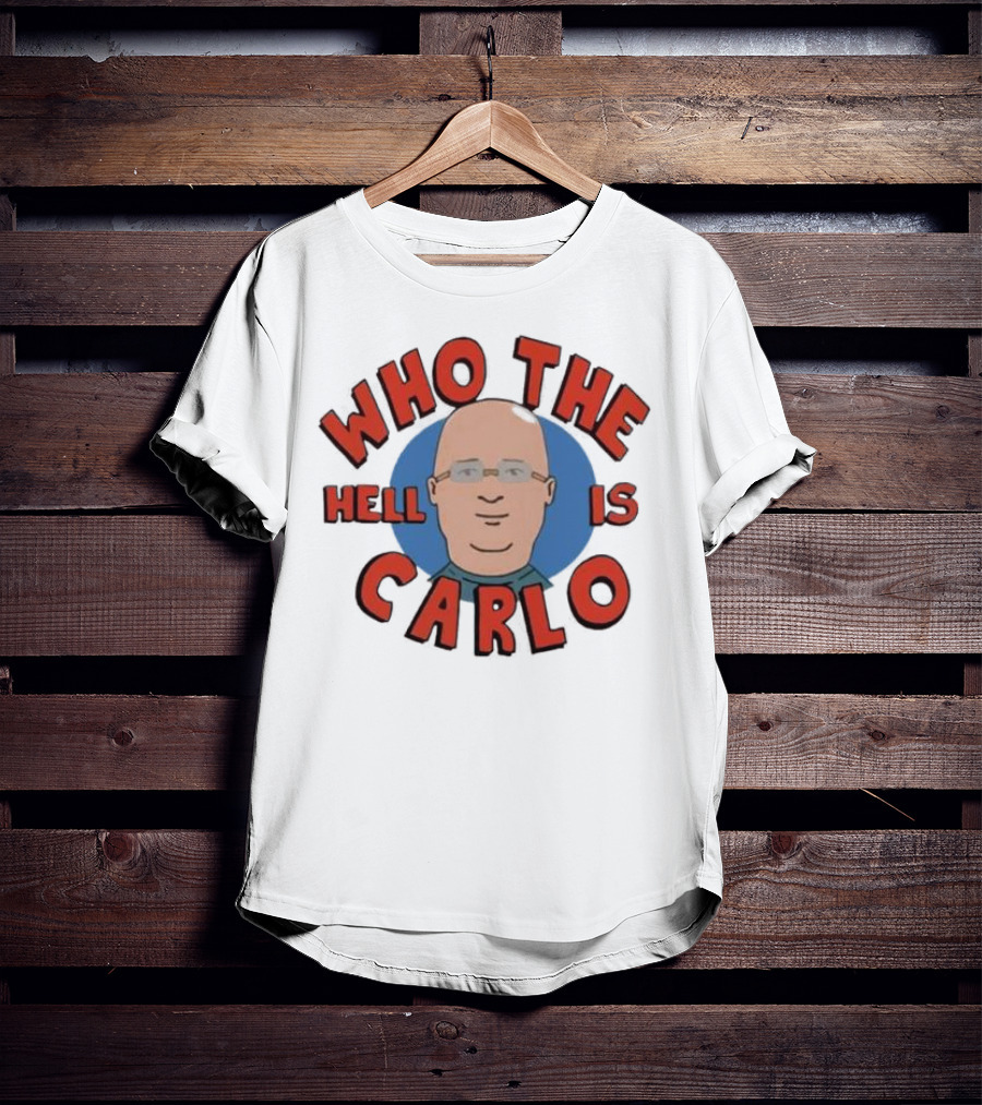 Who The Hell Is Carlo Bald Cartoon Drawing T-Shirt