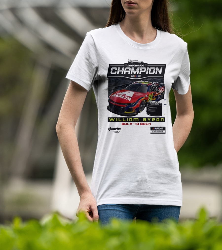 Daytona 500 Champion 2025 William Byron Back To Back NASCAR Cup Series T-Shirt