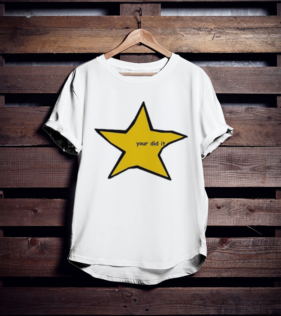 Your Did It Star Yellow Five-Point Shape T-Shirt
