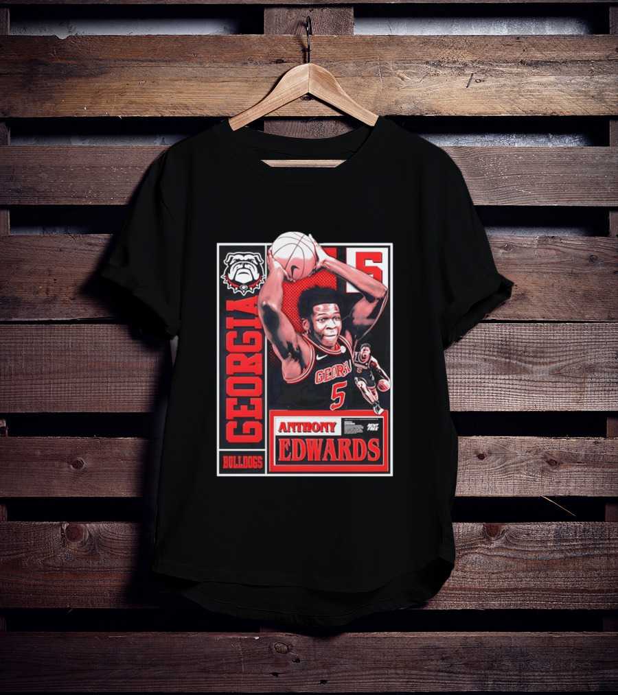 Anthony Edwards Georgia Bulldogs Basketball 5 NBA Draft T-Shirt