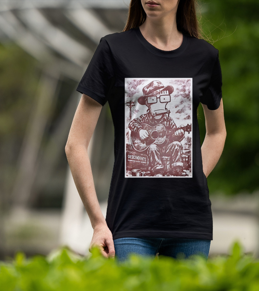 Descendents Tour Oklahoma Mar 2 2026 Character Playing Guitar T-Shirt
