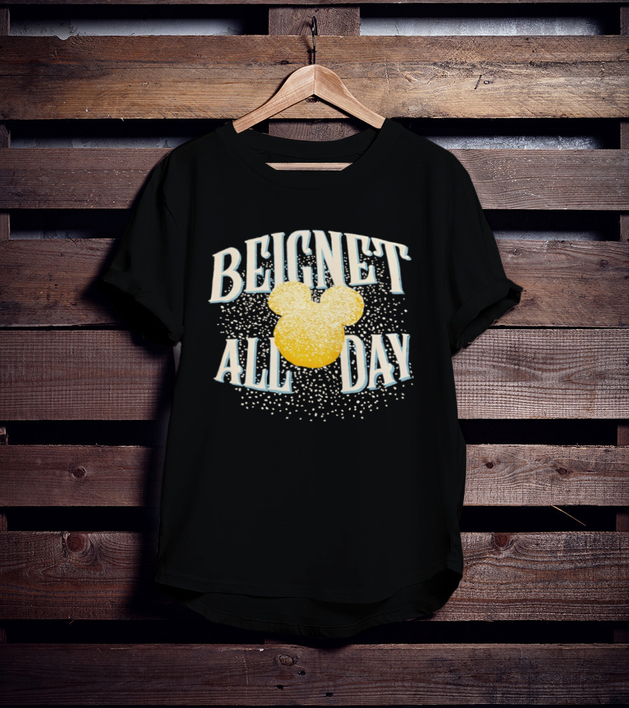 Disney Beignet All Day Mickey Mouse Powdered Sugar Delight T-Shirt
