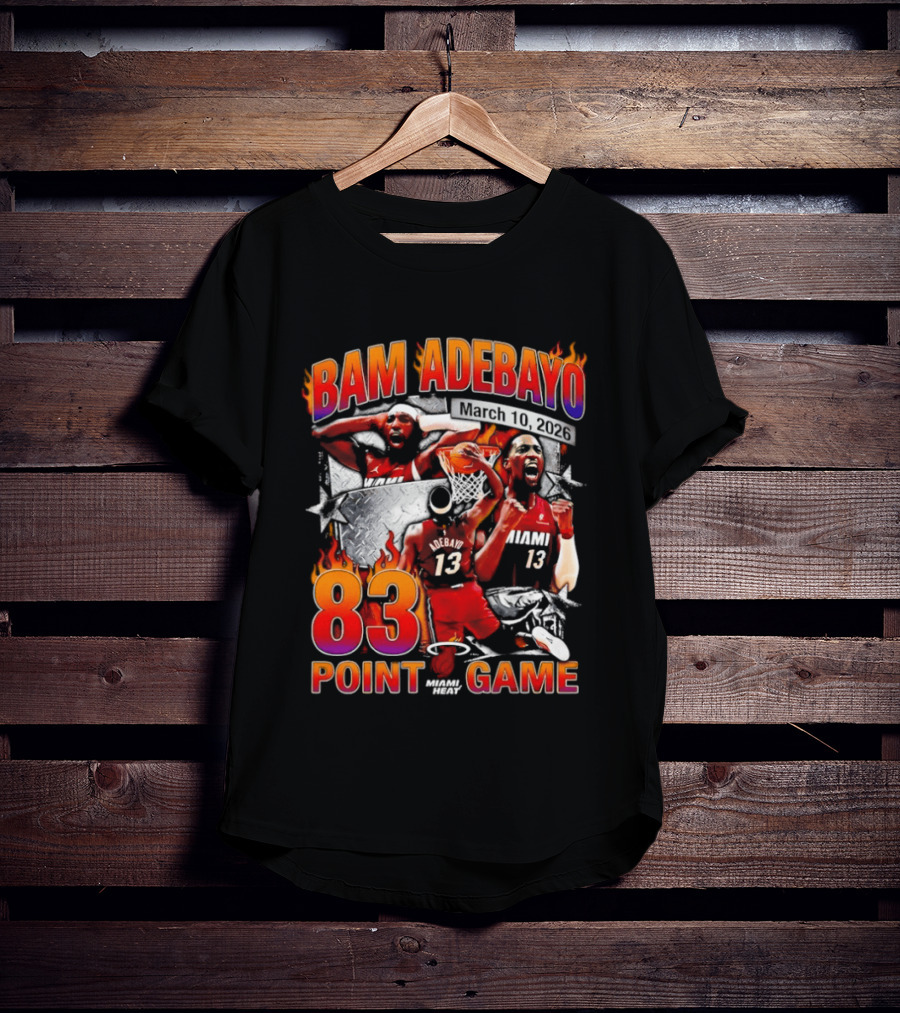 Bam Adebayo 83 Point Game Miami Heat Vice City 90s Basketball T-Shirt