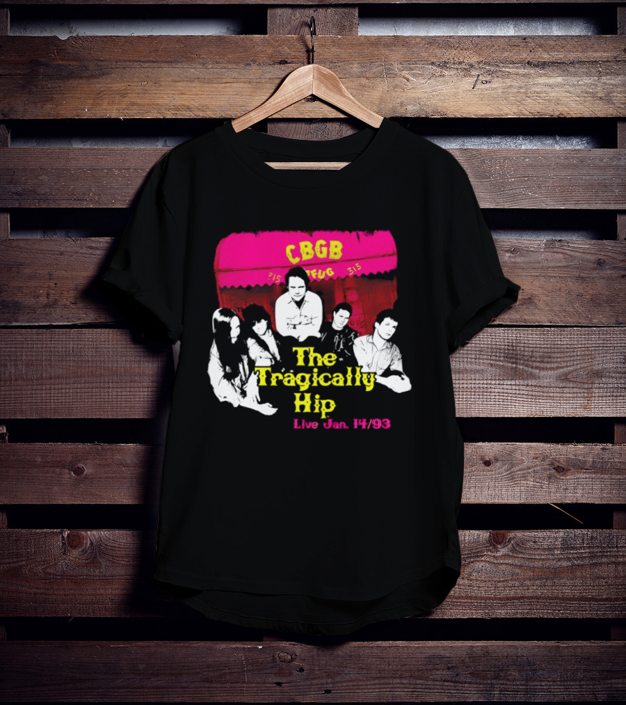 CBGB The Tragically Hip Live Jan 14 93 Vintage Style Music Venue Homage T-Shirt
