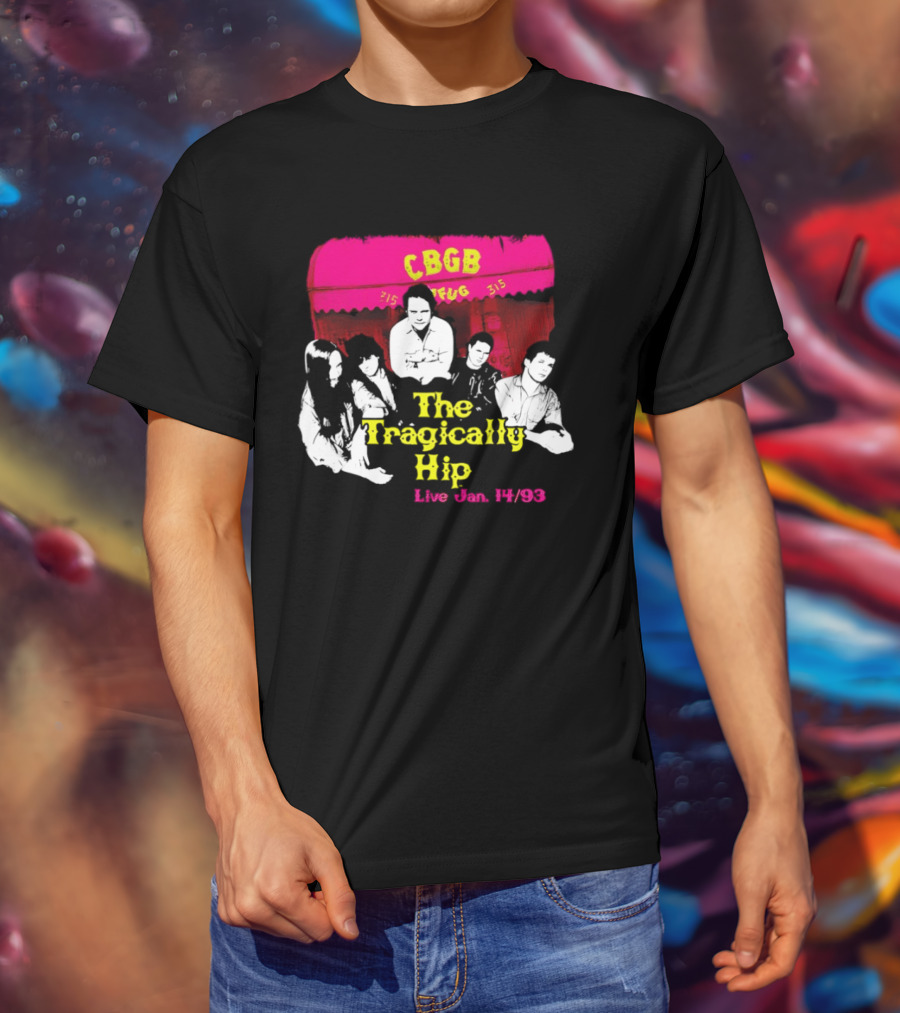 CBGB The Tragically Hip Live Jan 14 93 Vintage Style Music Venue Homage T-Shirt