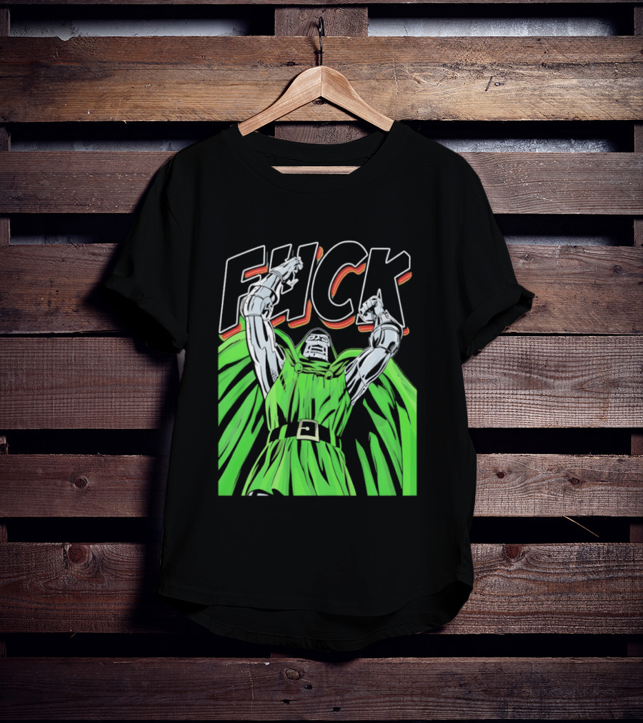 Dr Doom Green Cape Comic Style F**K T-Shirt
