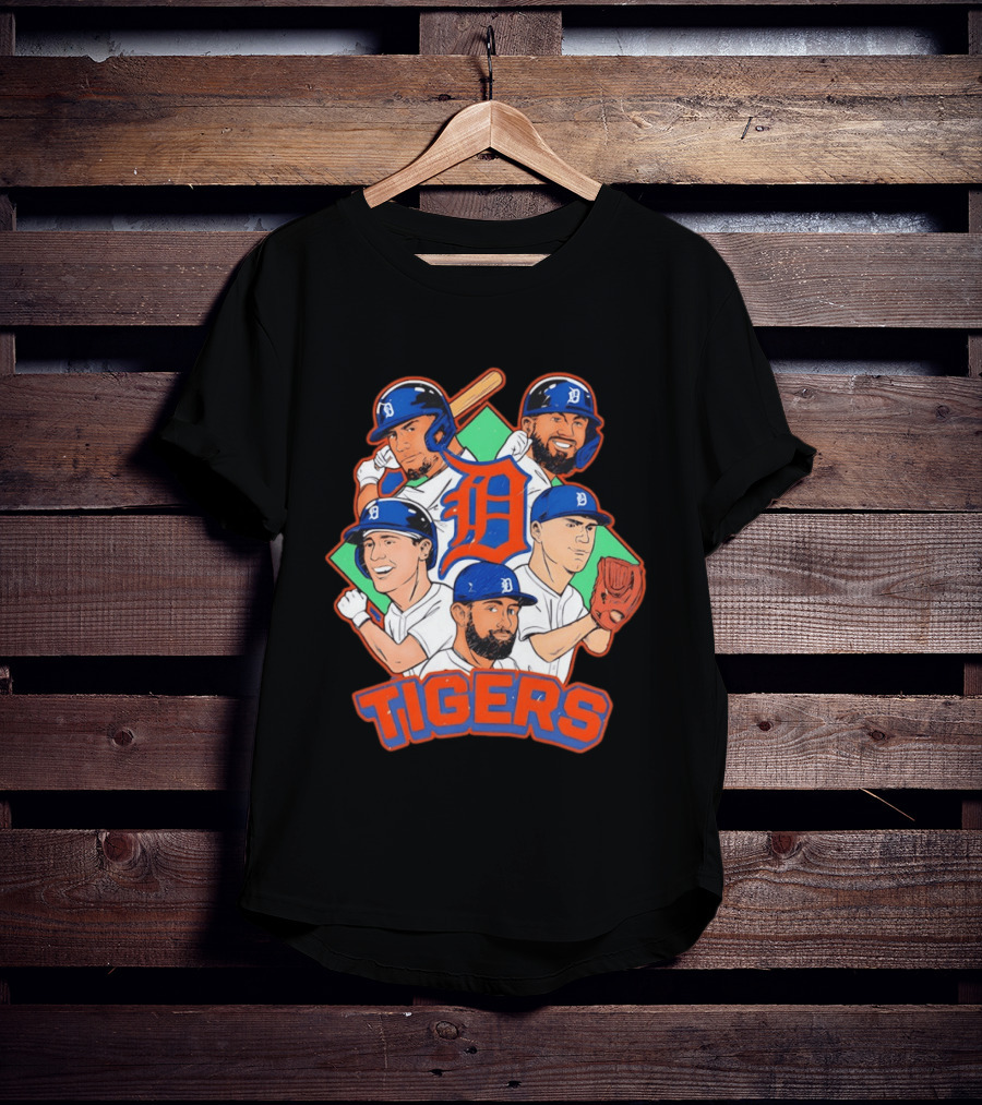 Caricature Tiger Players 2026 Detroit Baseball Big 5 T-Shirt