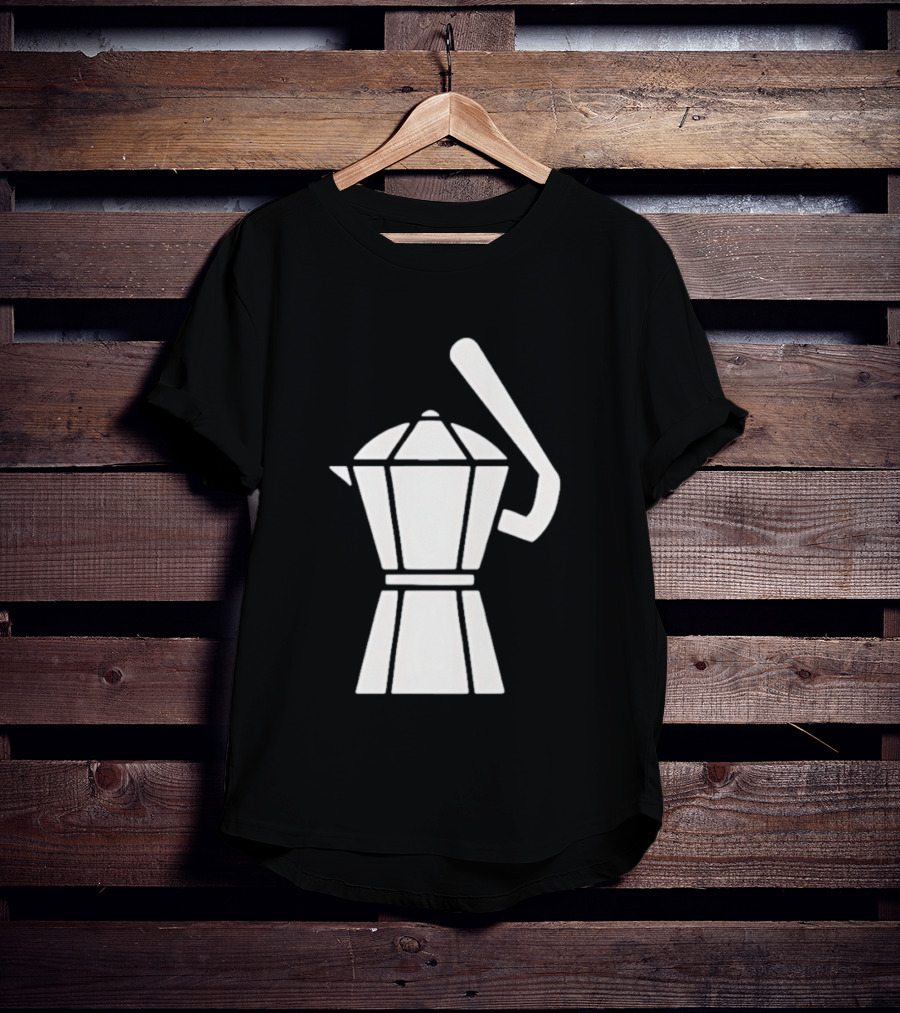 Espresso Baseball Coffee Filter Moka Pot Shape T-Shirt