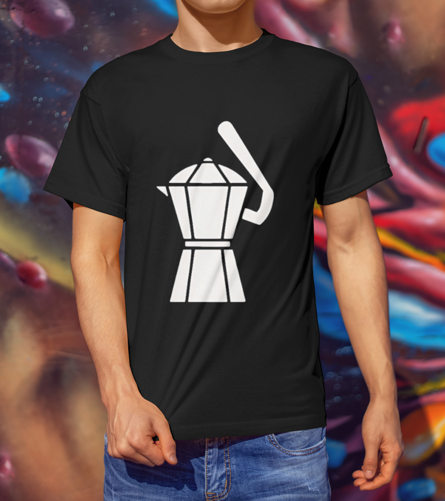 Espresso Baseball Coffee Filter Moka Pot Shape T-Shirt