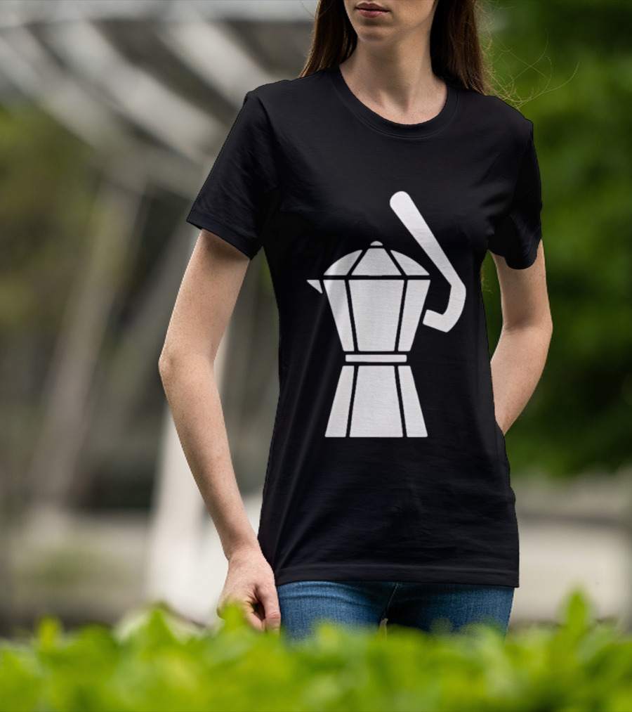 Espresso Baseball Coffee Filter Moka Pot Shape T-Shirt