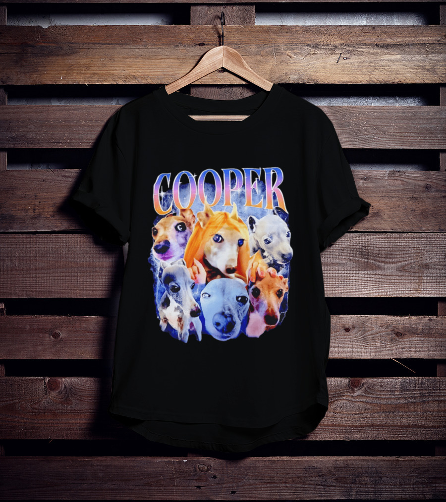 Cooper Dog Collage Colorful Lightning Effects T-Shirt