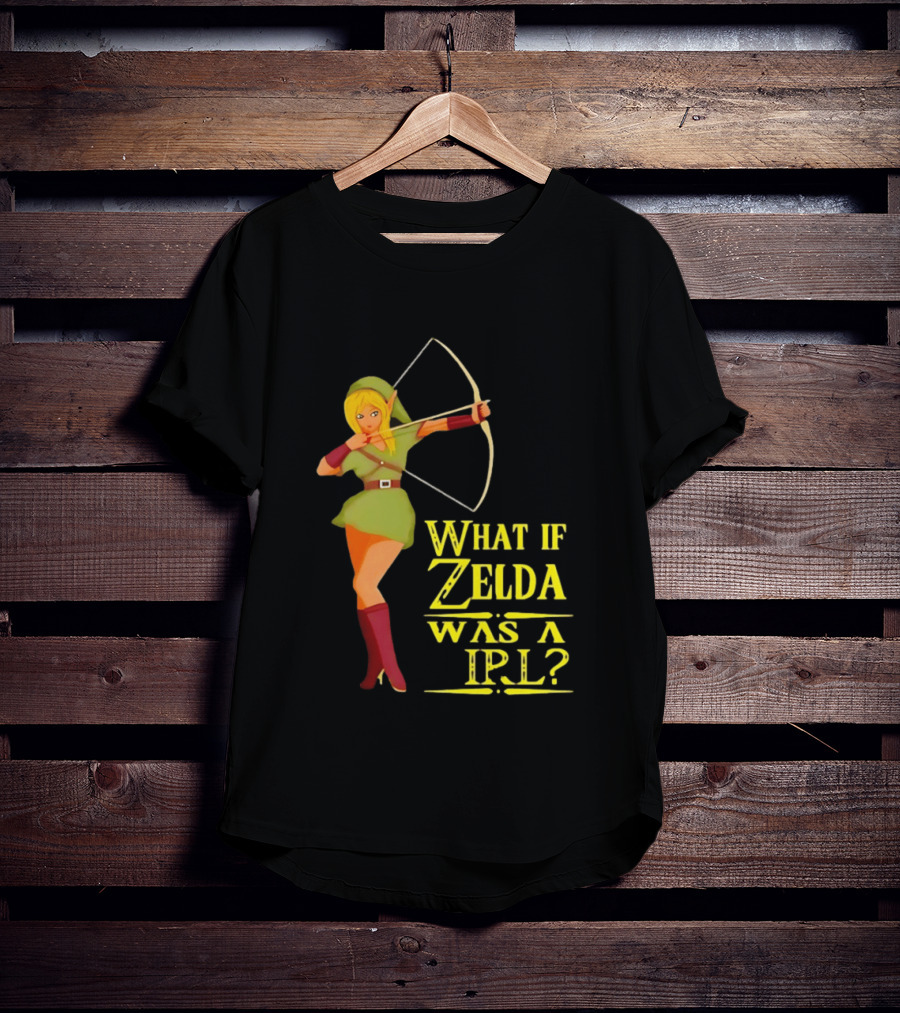 What If Zelda Was A Girl Female Elf Holding A Bow T-Shirt