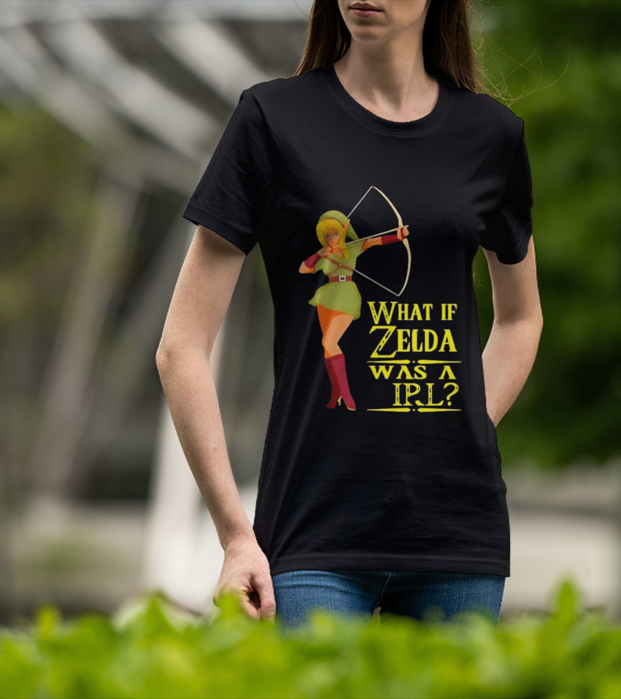 What If Zelda Was A Girl Female Elf Holding A Bow T-Shirt
