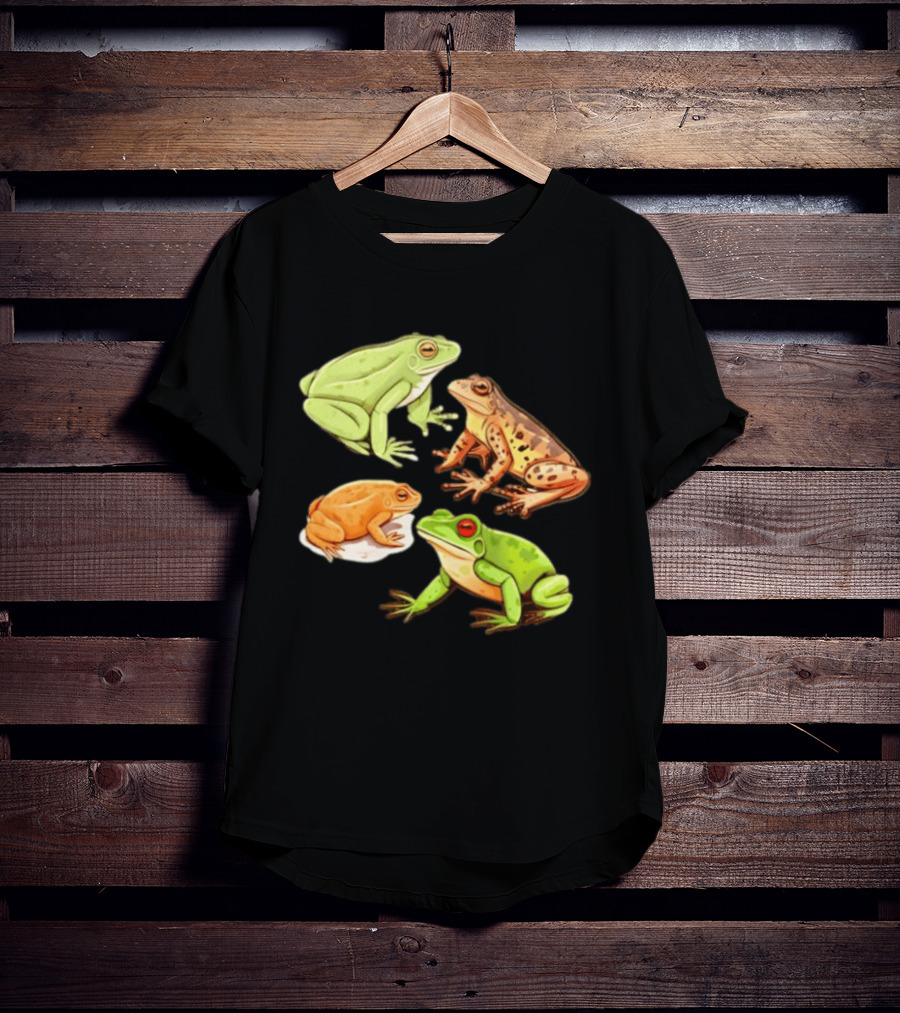 Four Spotted Frogs Vibrant Colors Variety T-Shirt