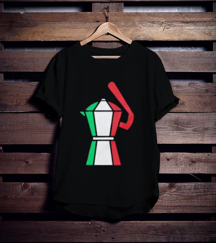 Italian Flag Moka Coffee Pot Icon Italy T-Shirt