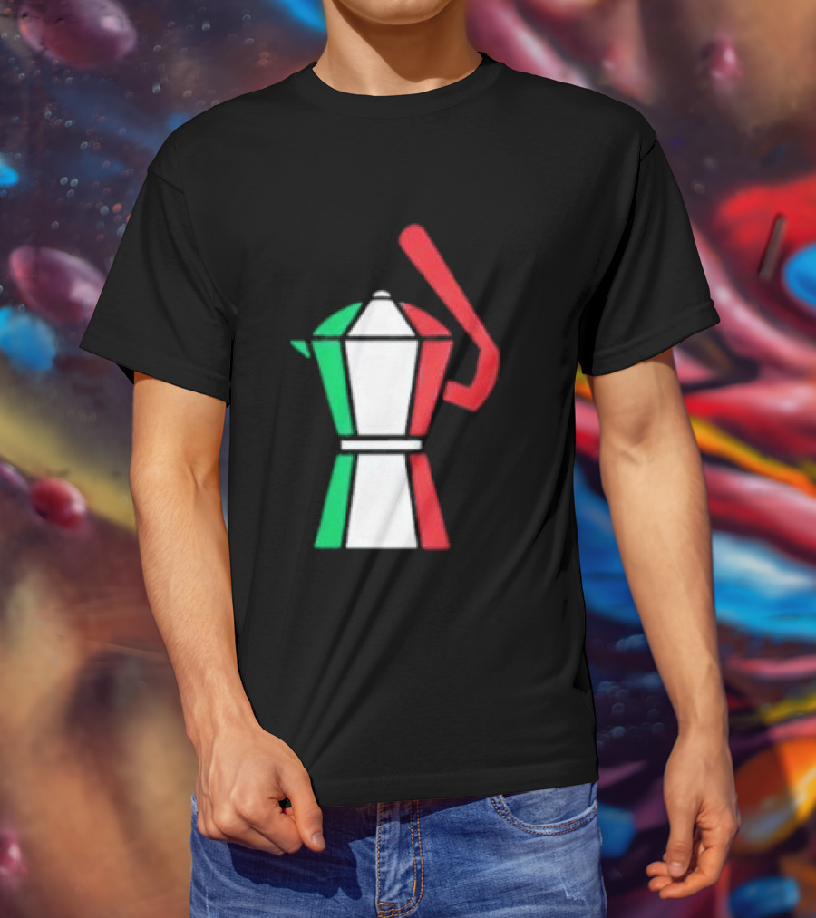 Italian Flag Moka Coffee Pot Icon Italy T-Shirt