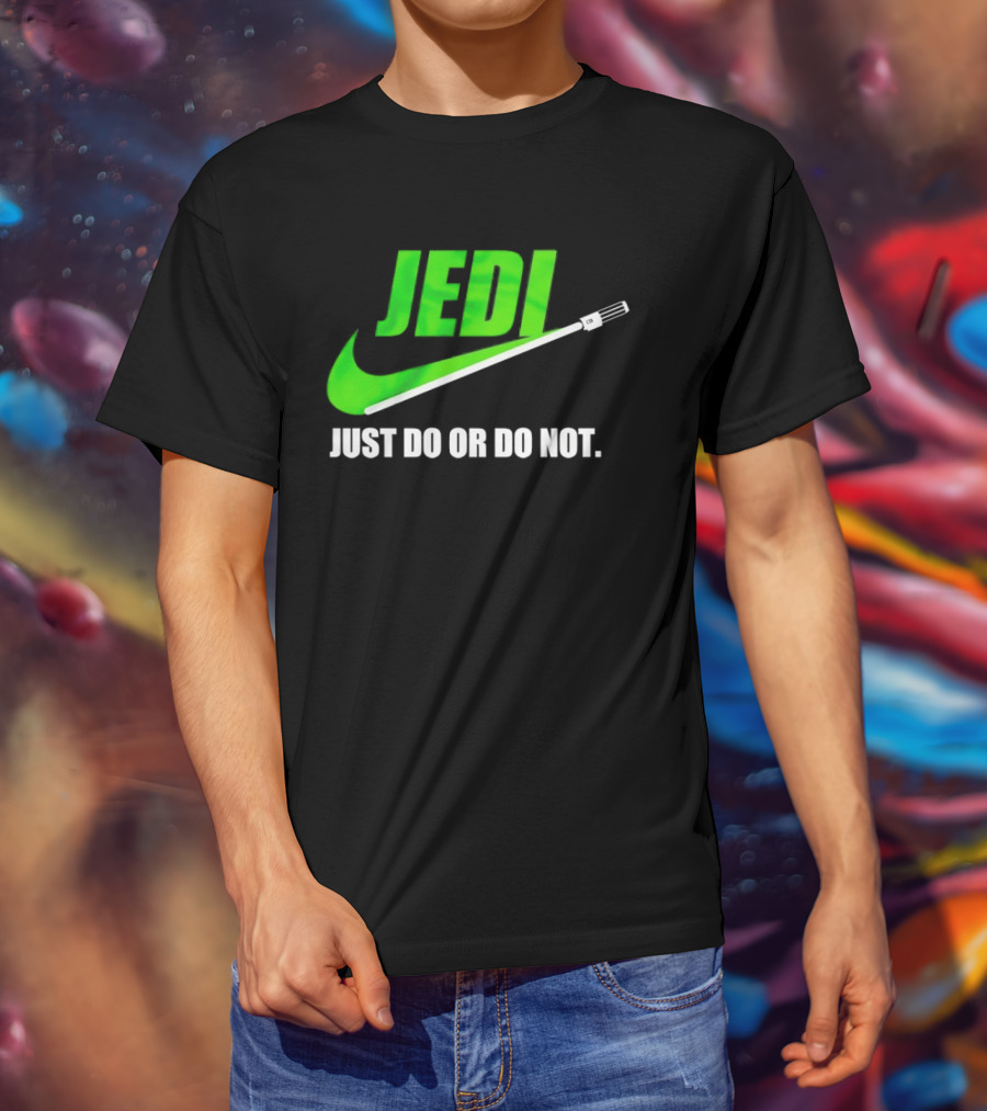 Jedi Just Do Or Do Not Lightsaber Swoosh T-Shirt