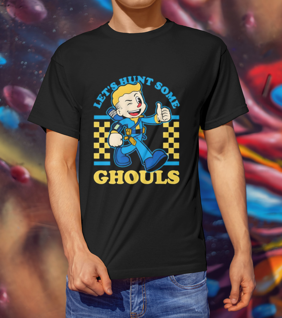Let's Hunt Some Ghouls Vault Boy Thumbs Up Adventure T-Shirt