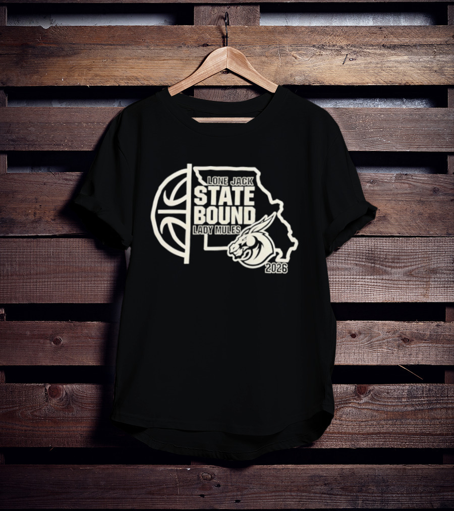 Lone Jack State Bound Lady Mules 2026 Missouri Basketball Map T-Shirt