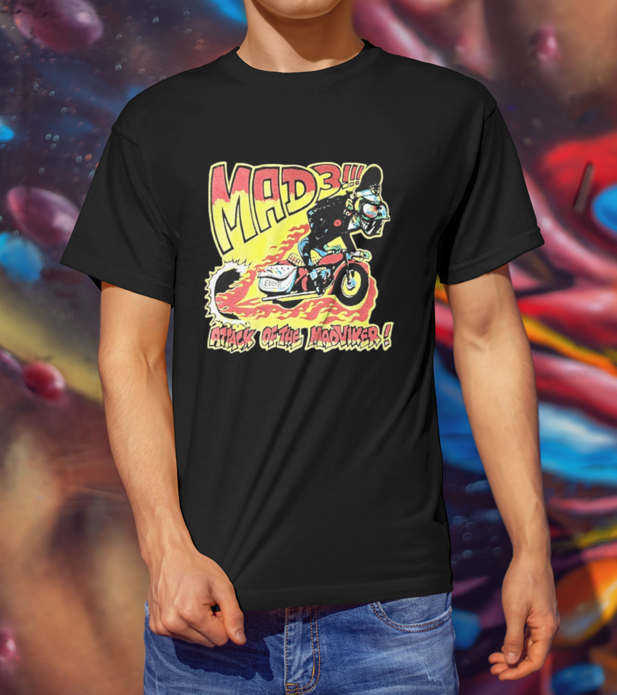 MAD 3 Attack Of The Mad Viker Eddie Biker Flame T-Shirt