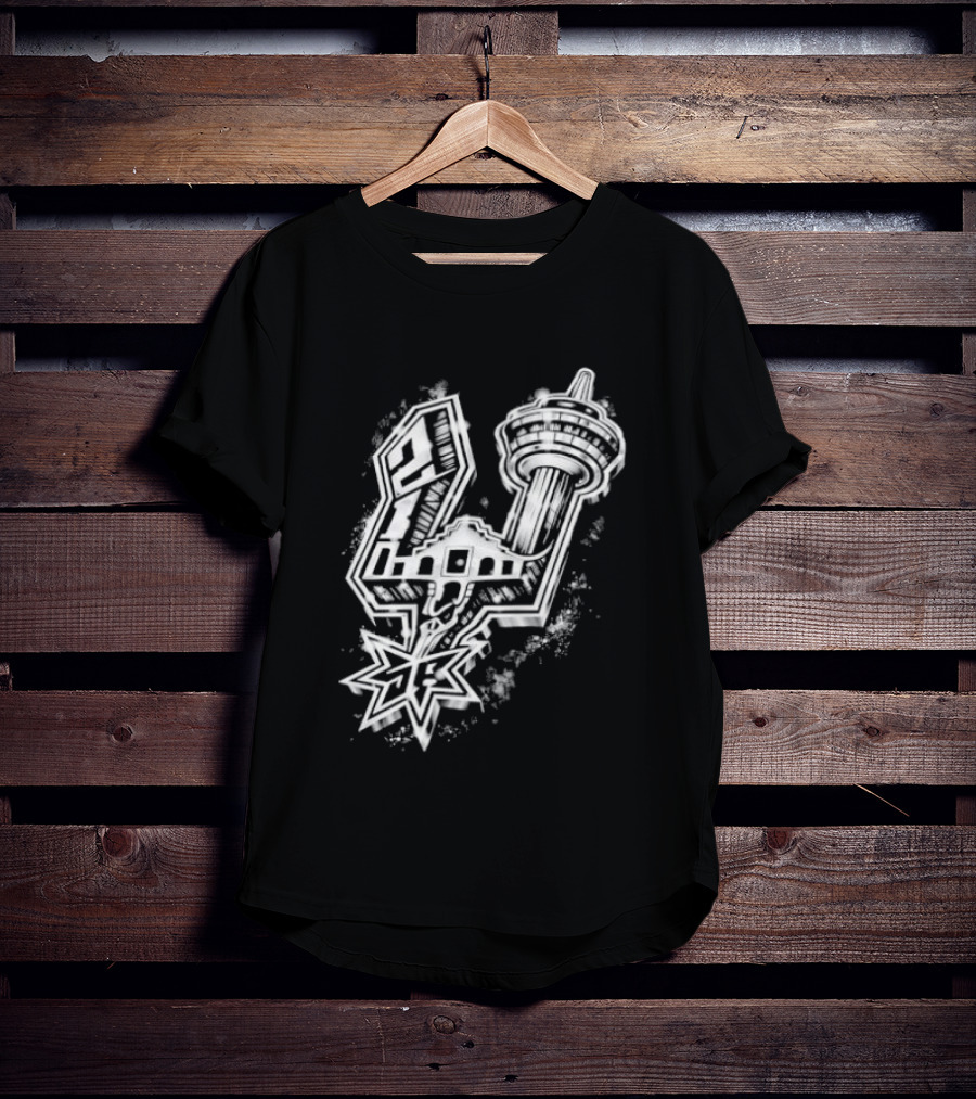 San Antonio Alamo Tower Spurs Star T-Shirt
