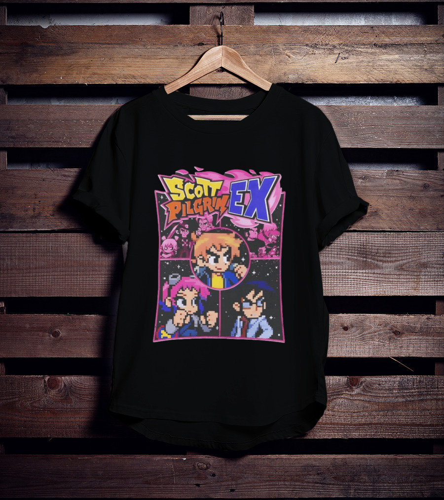Scott Pilgrim EX Pixel Art Character Grid T-Shirt