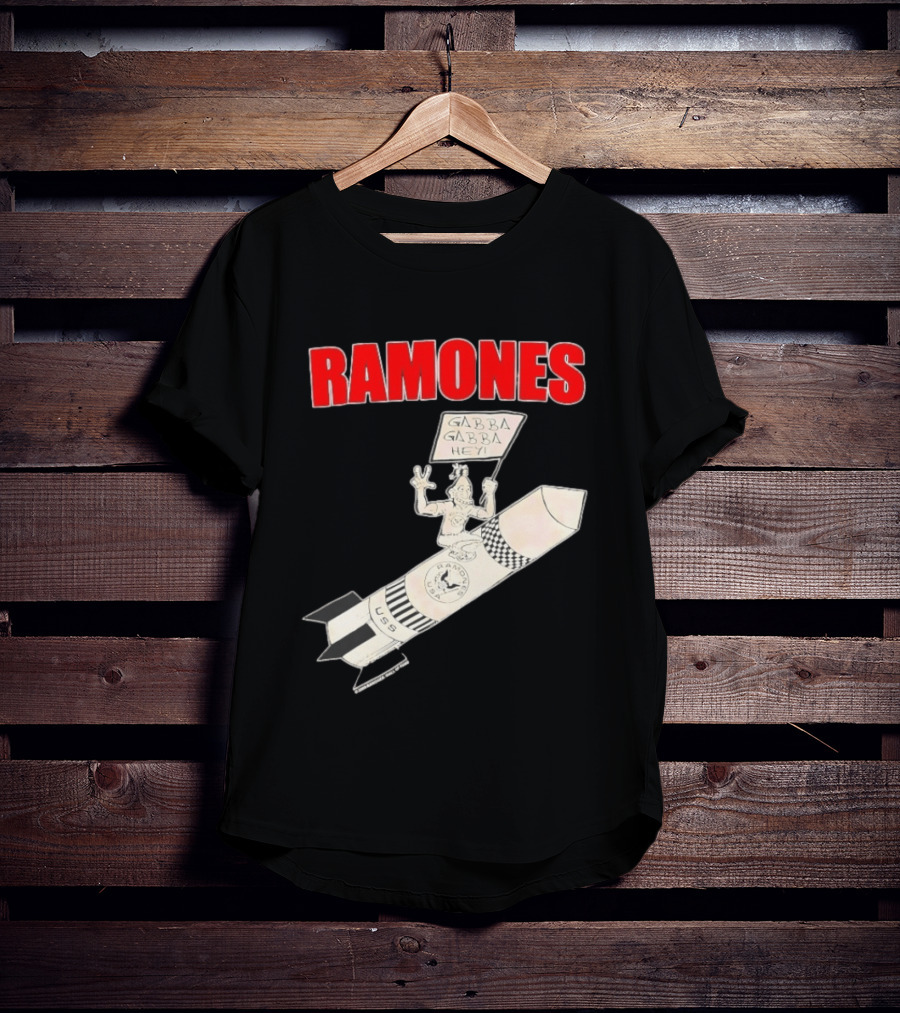 Ramones Gabba Gabba Hey USS Rocket Cartoon T-Shirt