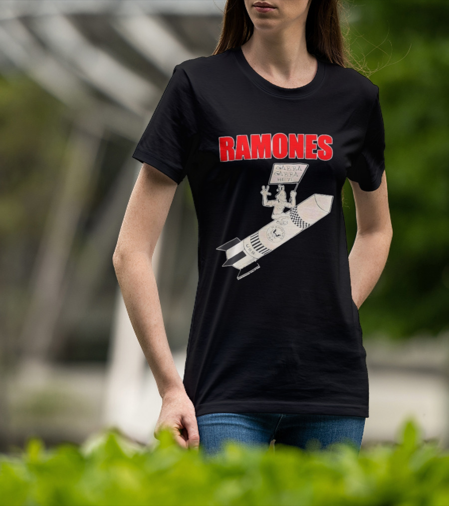 Ramones Gabba Gabba Hey USS Rocket Cartoon T-Shirt