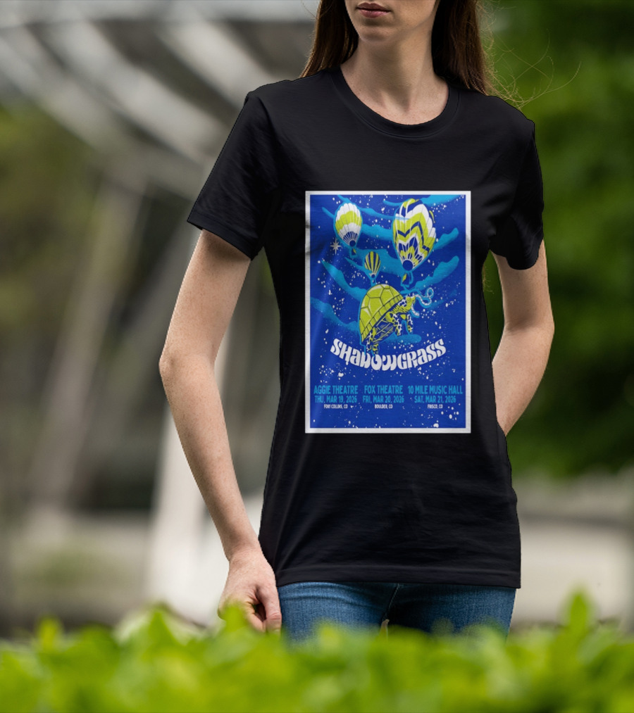 Shadowgrass Colorado 2026 Tour Aggie Theatre Fox Theatre 10 Mile Music Hall T-Shirt