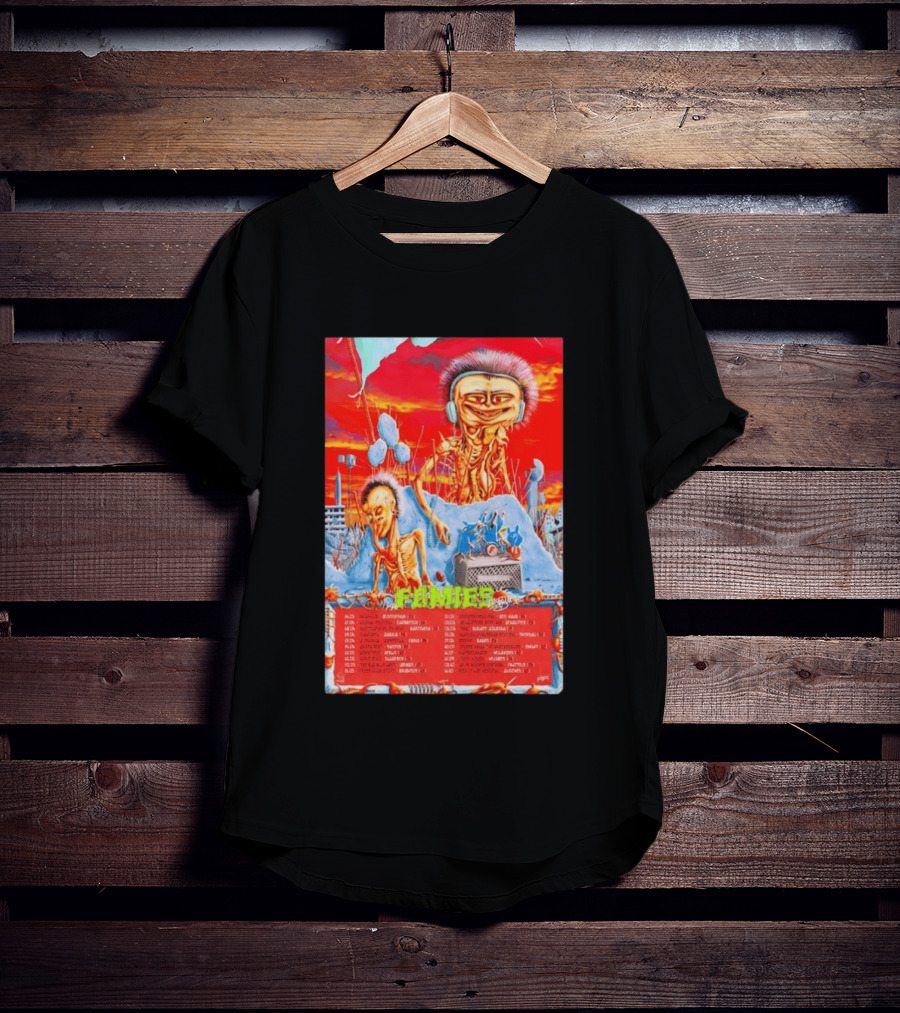 Fomies EU 2026 Skeleton Horror Tour Vibrant Alien Landscape T-Shirt