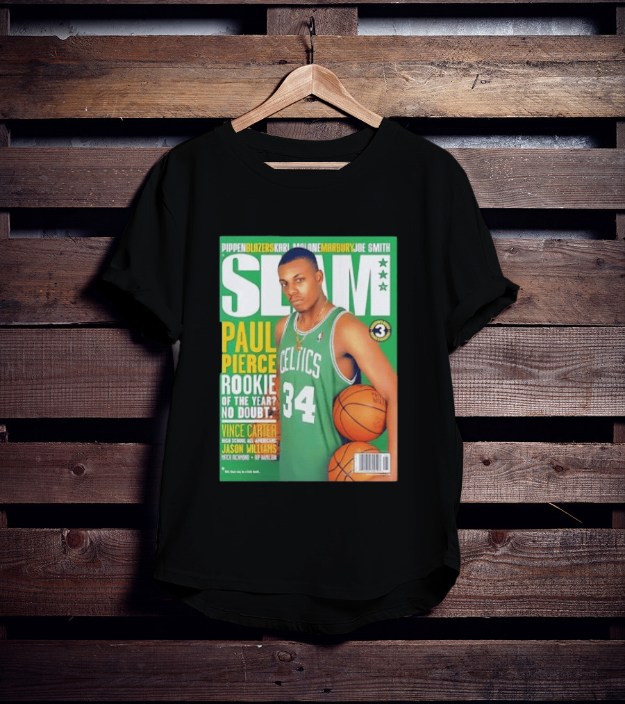 SLAM Paul Pierce Rookie Of The Year Celtics Vince Carter NBA Basketball Magazine Cover T-Shirt