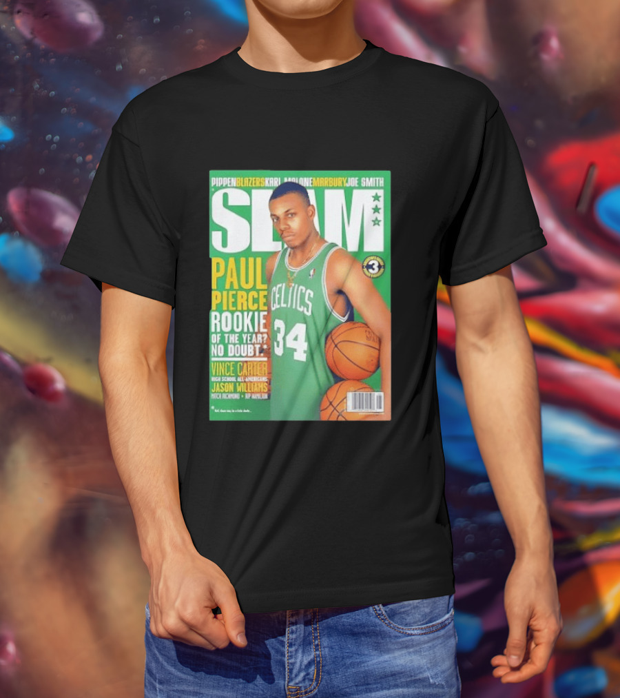 SLAM Paul Pierce Rookie Of The Year Celtics Vince Carter NBA Basketball Magazine Cover T-Shirt