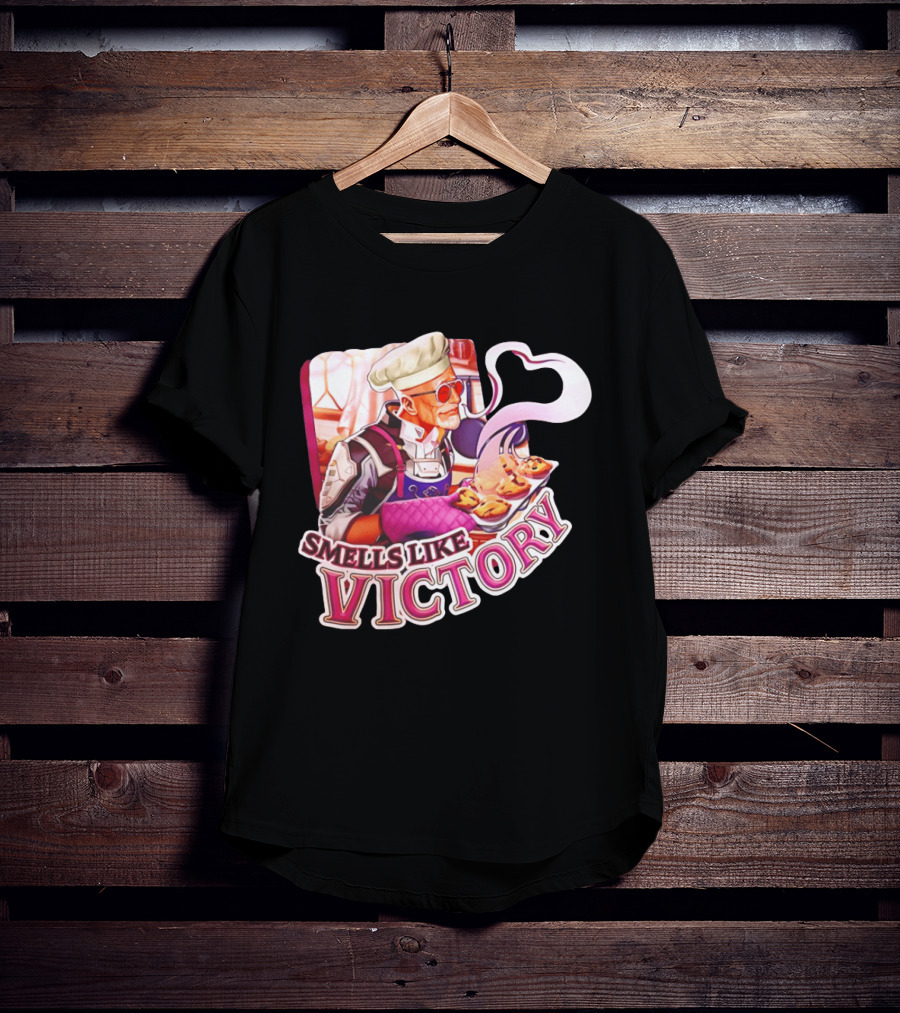 Smells Like Victory Chef Holding Tray Of Freshly Baked Pies In Futuristic Kitchen T-Shirt