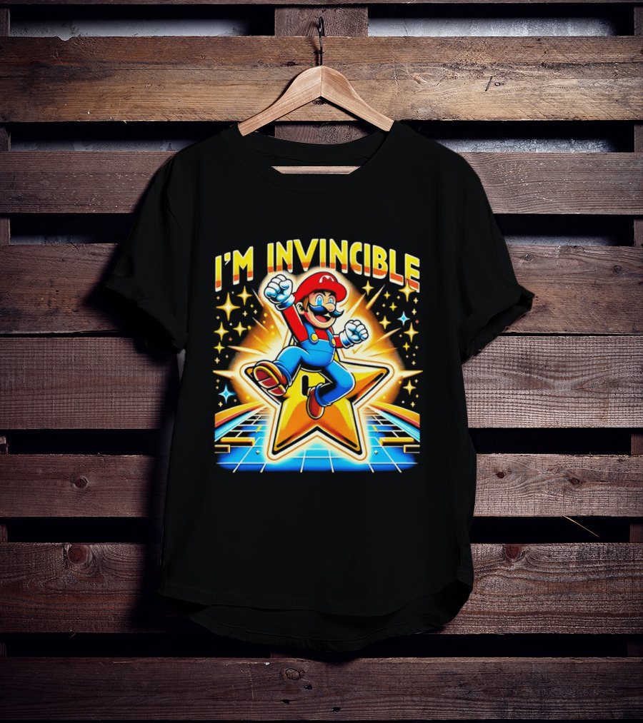 Super Mario I'm Invincible Star Power Jump T-Shirt