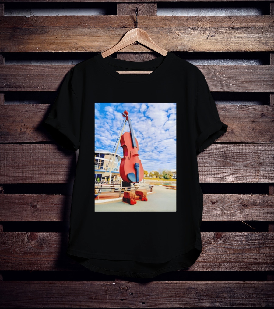 The Big Fiddle At Port Of Sydney Nova Scotia Canada Iconic Landmark T-Shirt