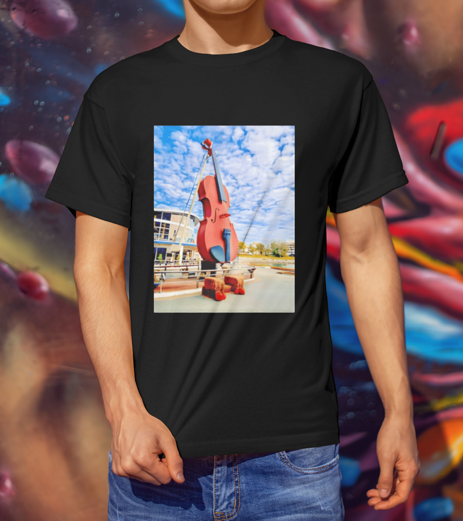 The Big Fiddle At Port Of Sydney Nova Scotia Canada Iconic Landmark T-Shirt