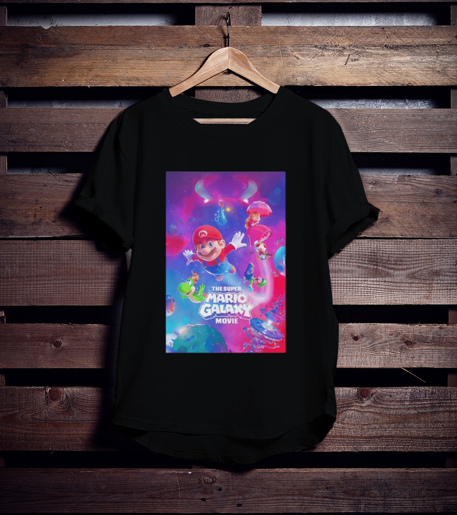 The Super Mario Galaxy Movie Adventure Featuring Iconic Characters T-Shirt