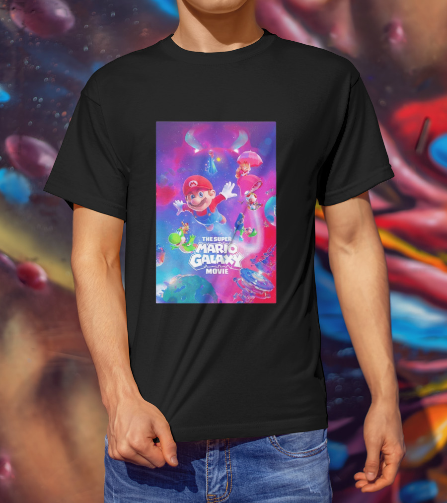 The Super Mario Galaxy Movie Adventure Featuring Iconic Characters T-Shirt
