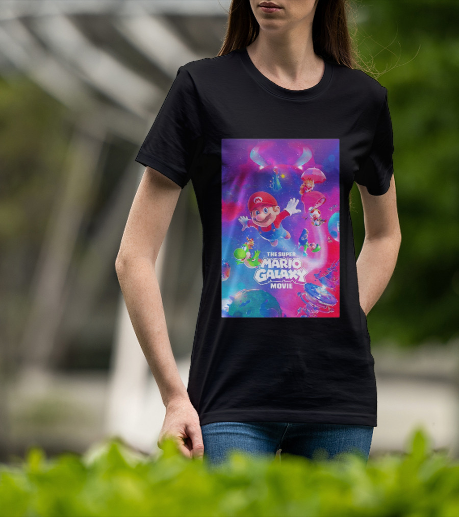 The Super Mario Galaxy Movie Adventure Featuring Iconic Characters T-Shirt