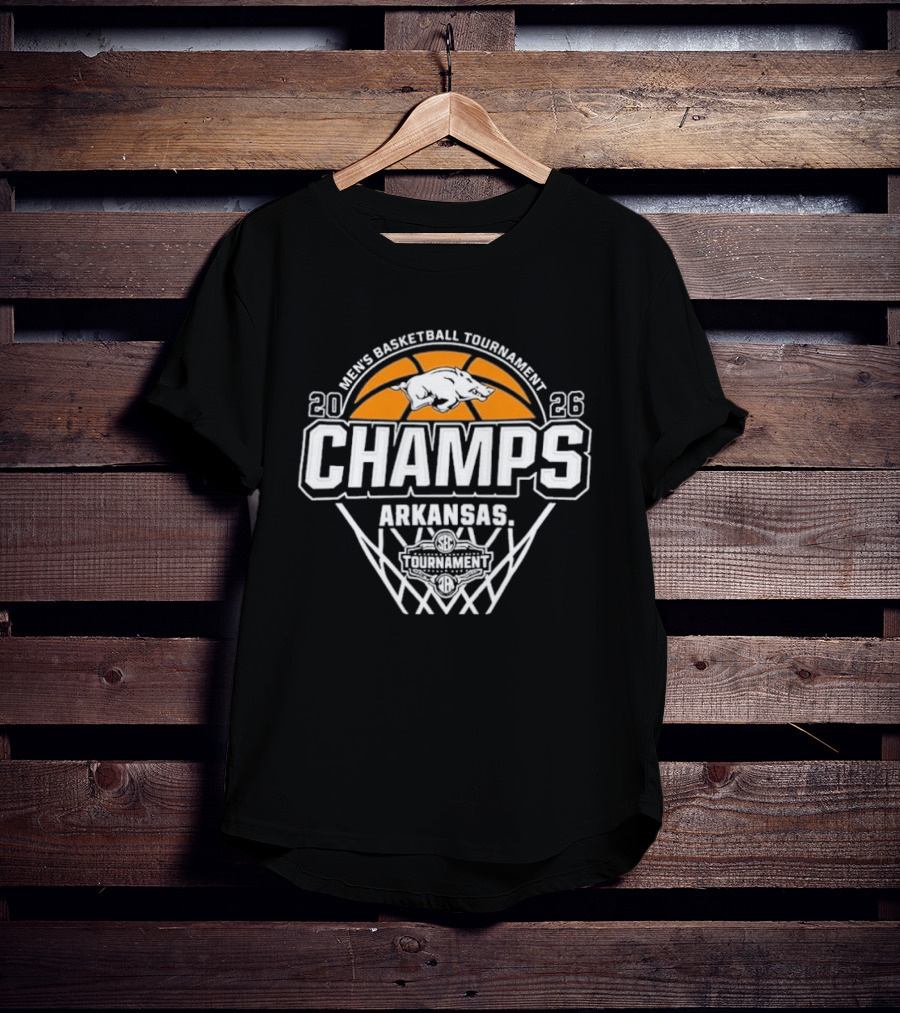 Men's Basketball Tournament 2026 Champs Arkansas Razorbacks T-Shirt