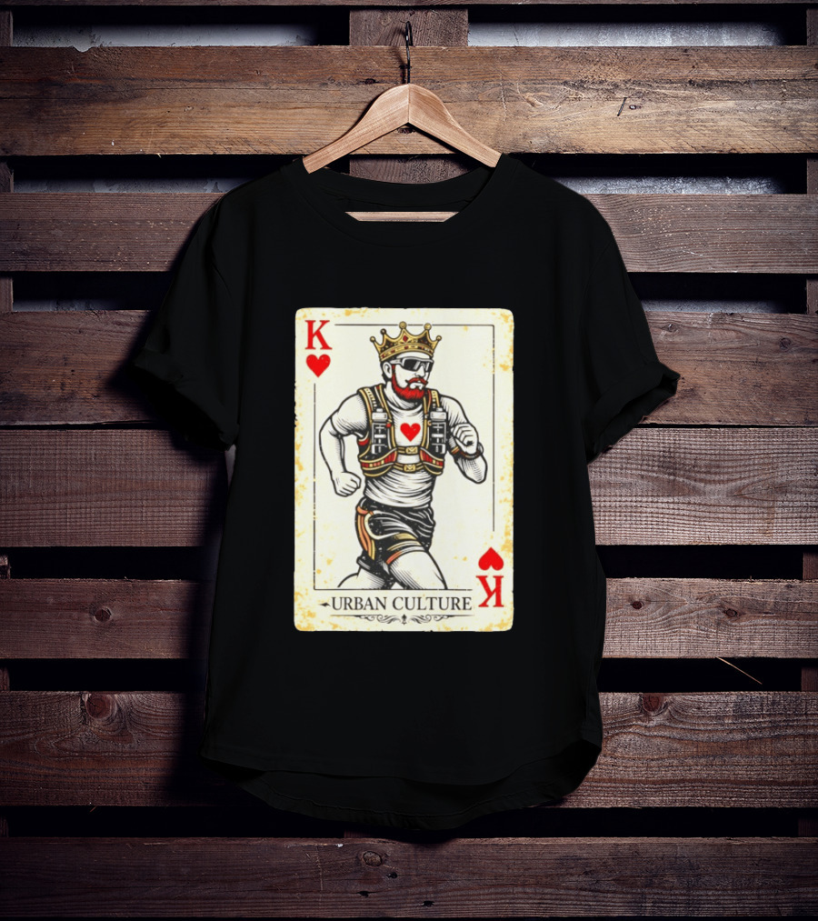 Urban Culture King Of Hearts Running Playing Card T-Shirt