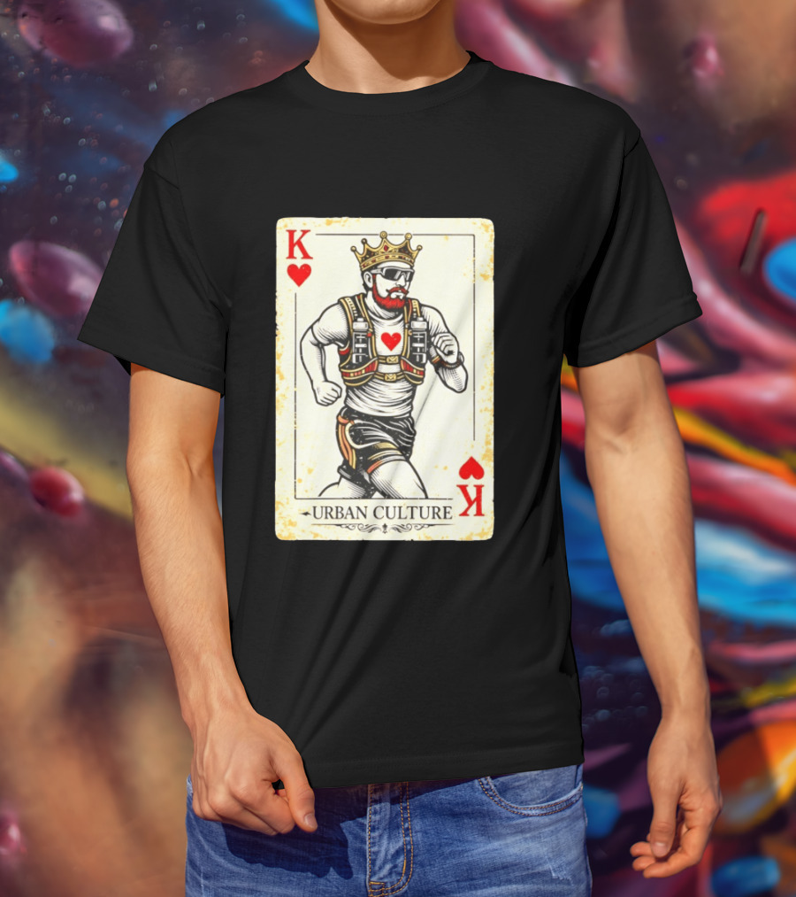 Urban Culture King Of Hearts Running Playing Card T-Shirt