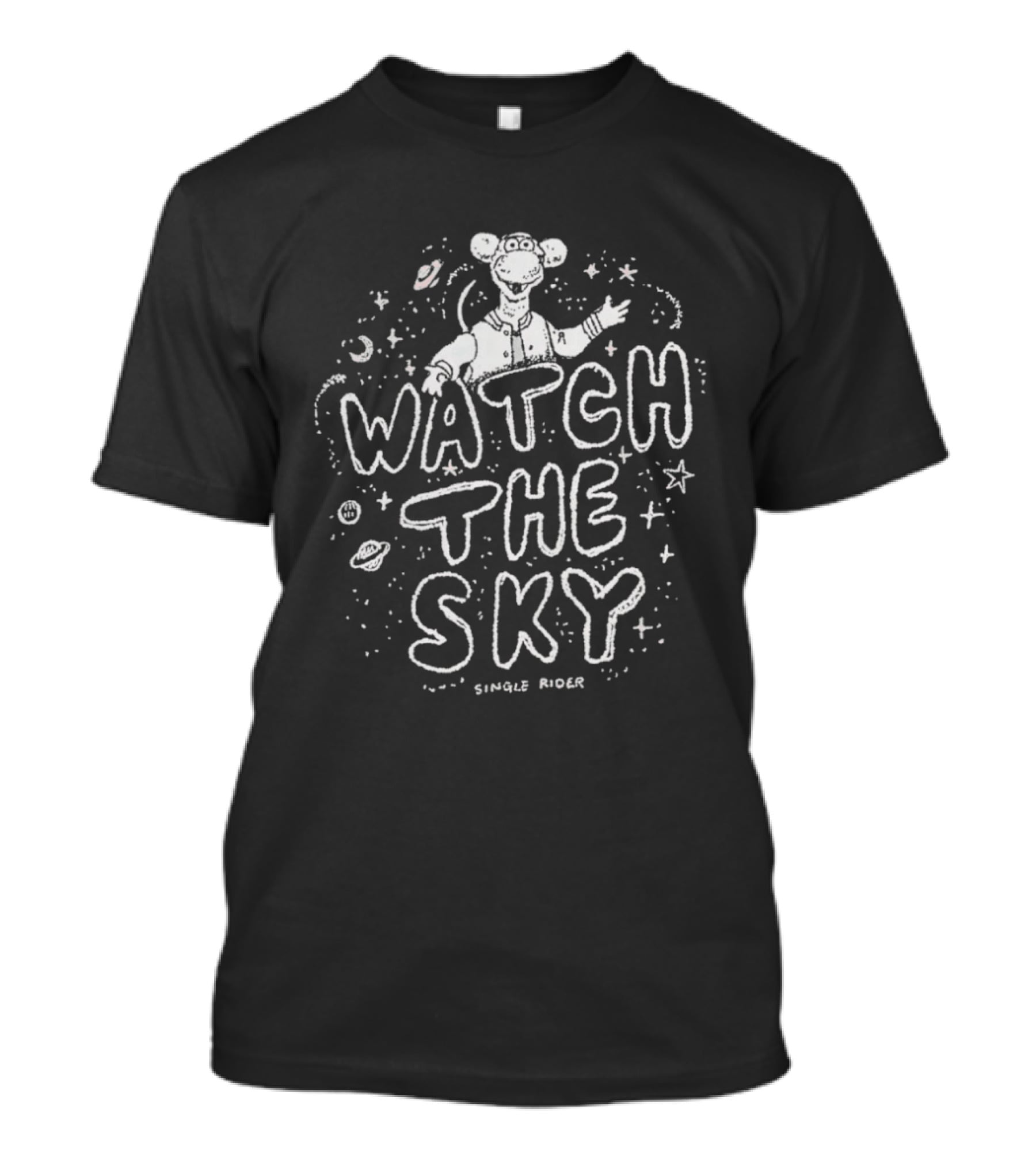 The Sky Single Rider Astronaut Bear With Cosmic Surroundings T-Shirt