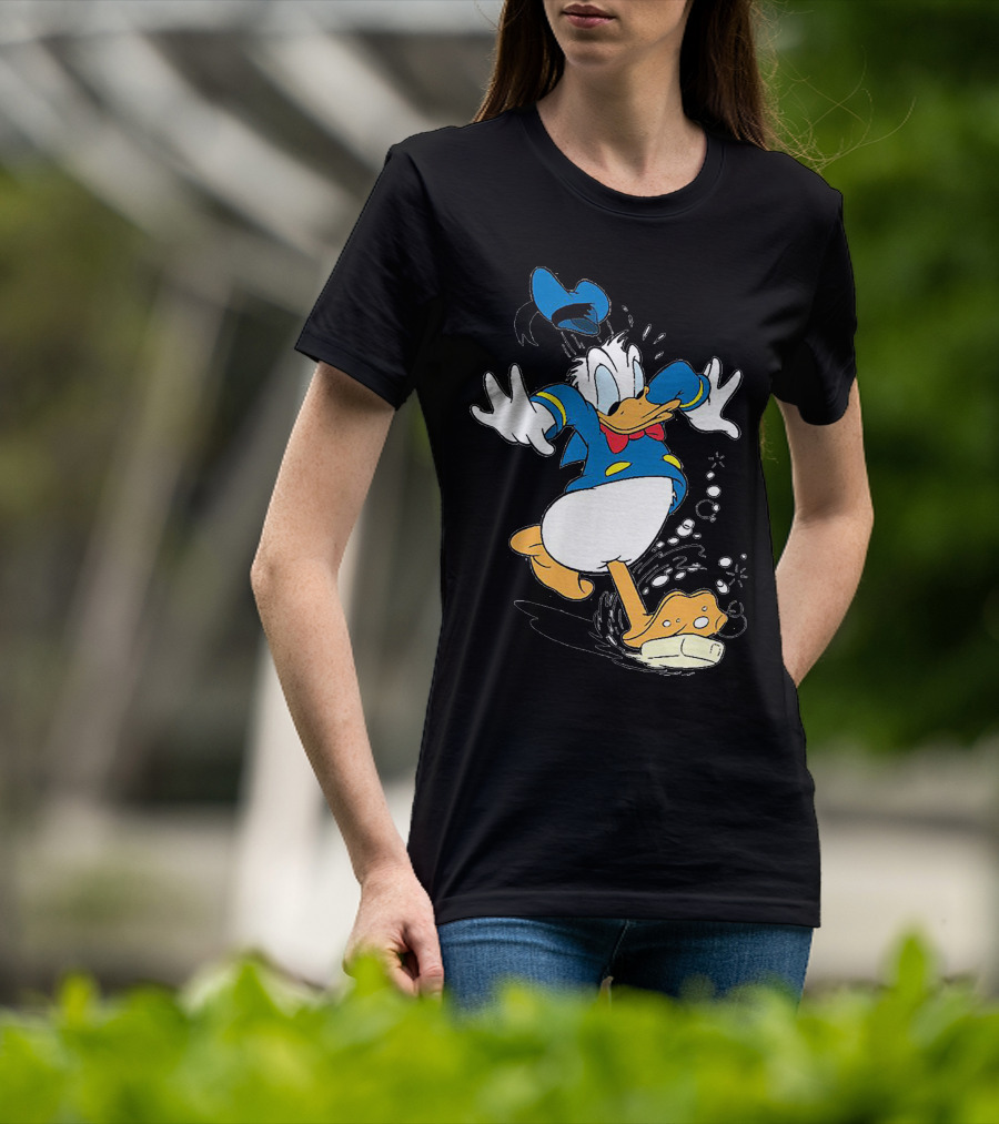 Just A Woman Who Loves Duck Donald Duck Classic Character Enthusiast T-Shirt