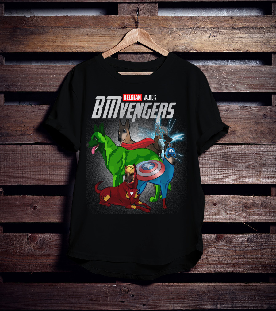 Belgian Malinois BMVengers Superhero Team-Up T-Shirt