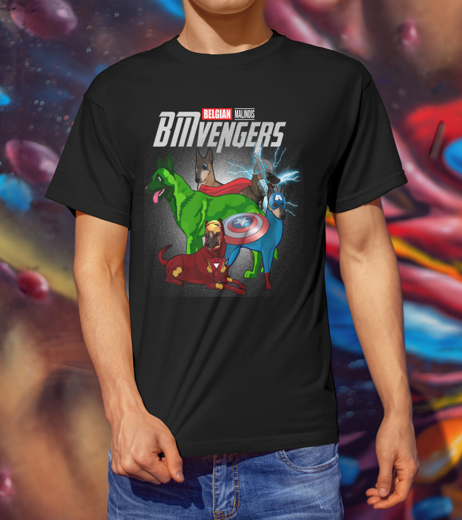 Belgian Malinois BMVengers Superhero Team-Up T-Shirt