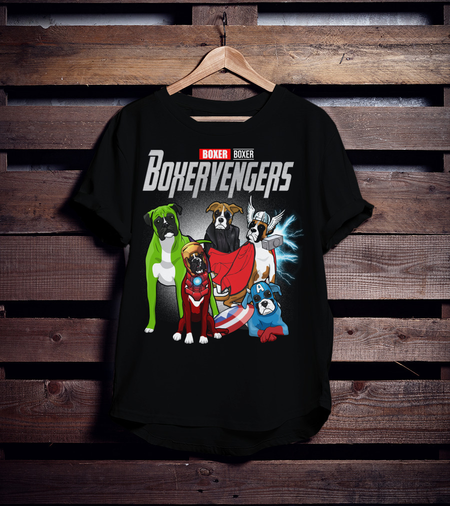 Boxer Boxervengers Marvel-Inspired Heroic Dogs T-Shirt