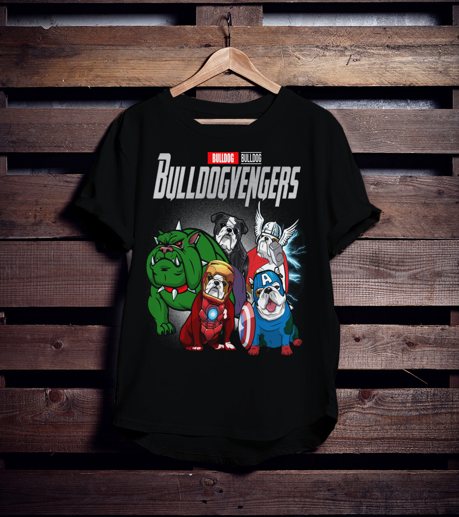 Bulldog Bulldogvengers Hulk Iron Man Captain America Thor T-Shirt
