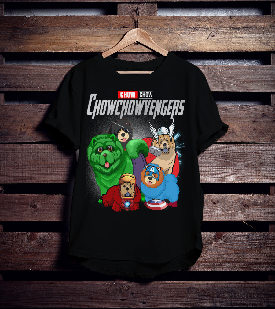 Chow Chow Chowchowvengers Superhero Dogs Avengers Mashup T-Shirt